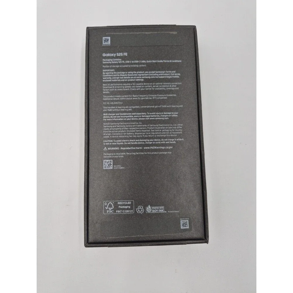 Original Samsung Empty Box for Galaxy S25 FE Jetblack (No accessories)